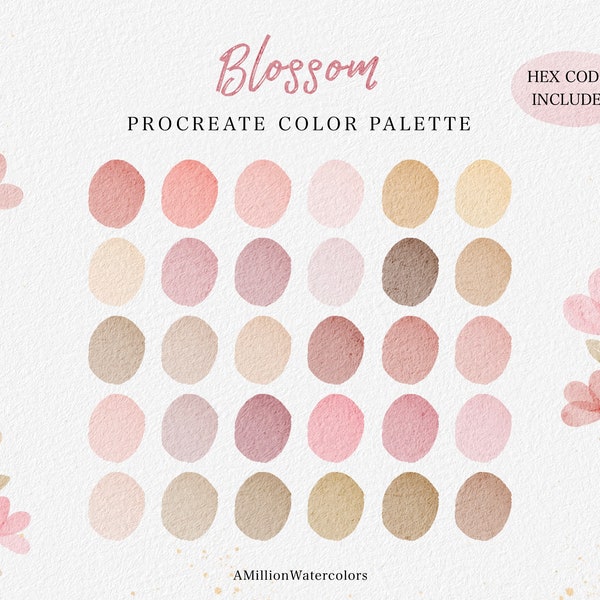 Procreate Color Palette Pink Boho Procreate Art iPad Illustration Procreate Swatches Watercolor