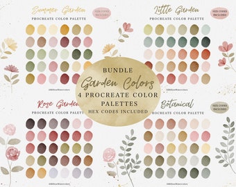 Bundle Procreate Farbpalette Garden Floral Farben iPad Illustration Procreate Swatches