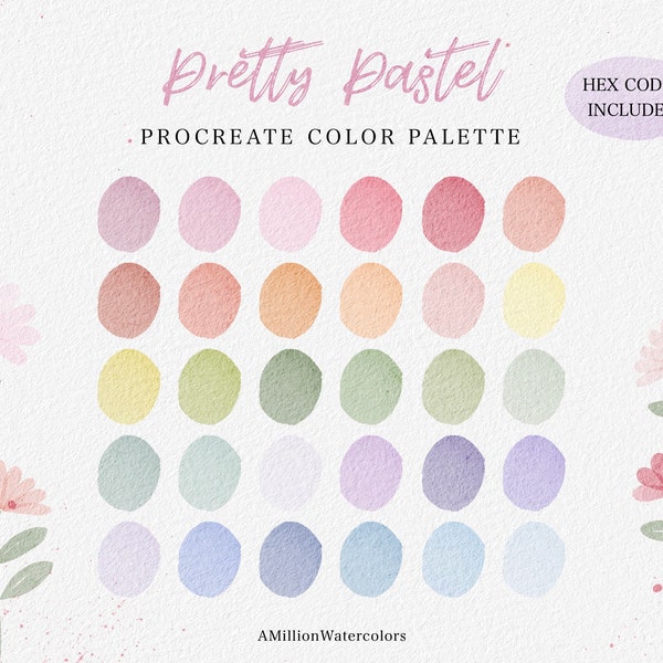 Pastel Procreate Color Palette Pink Green Color Scheme Purple Color Bundle Blue Color Palette