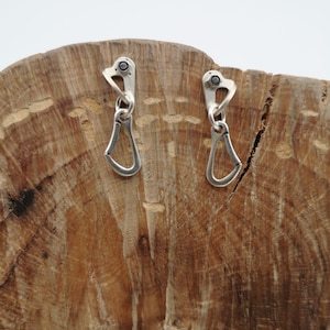 Climbing belay carabiner earrings....