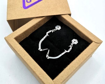 Sterling silver climbing ice axe earrings