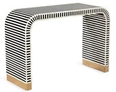 Bone Inlay Optical Design Console Table ,Bone Console table, Handmade bone inlay Modern Waterfall ,Bone inlay study Table ,Bone inlay Desk