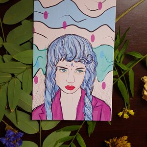 Fréquence des sentiments | postale | Illustration numérique par Ripsime Christina | Carte d'art pour la décoration | Mini-impressions