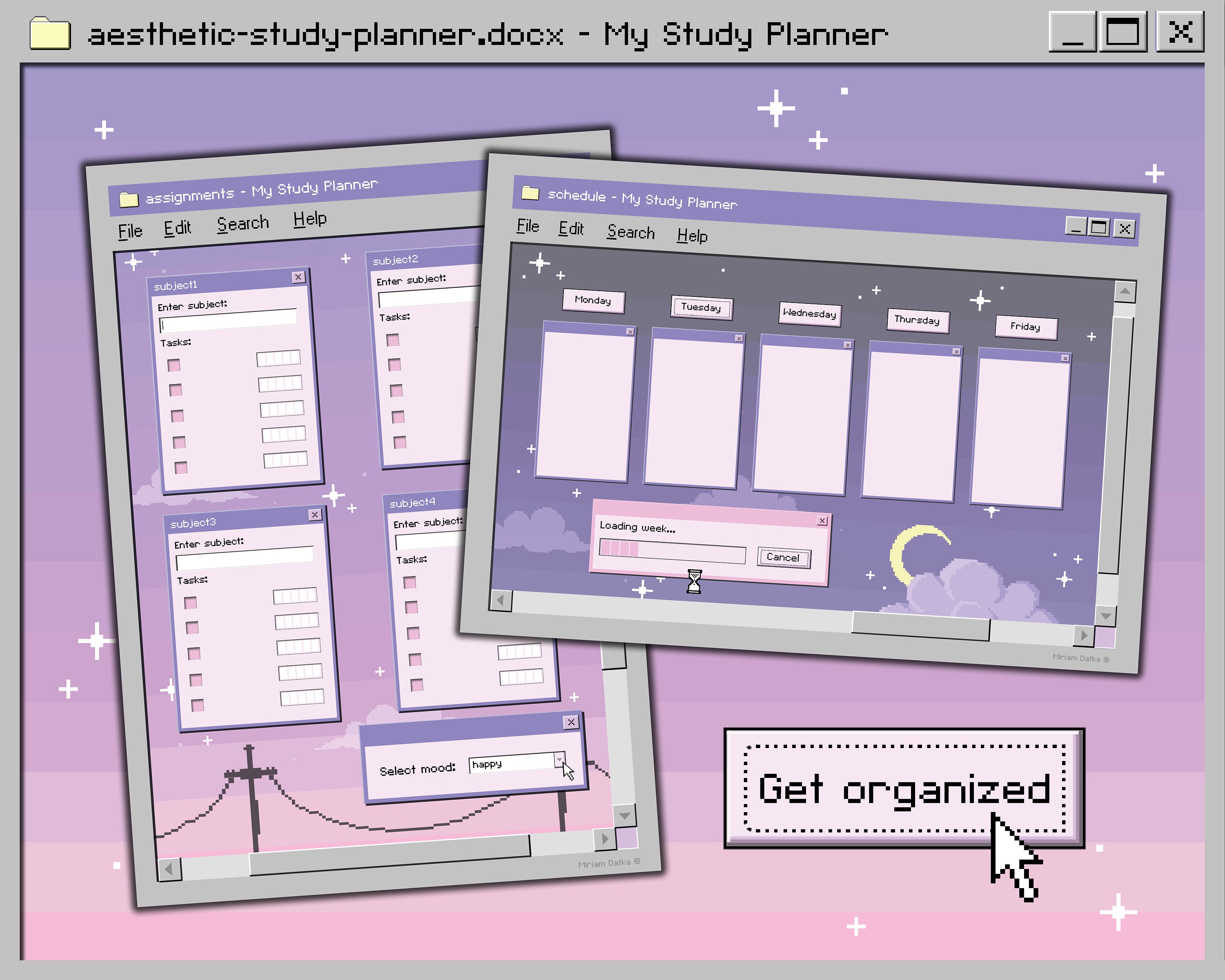 Aesthetic Pixel Study Planner Printable A4 for School and Etsy