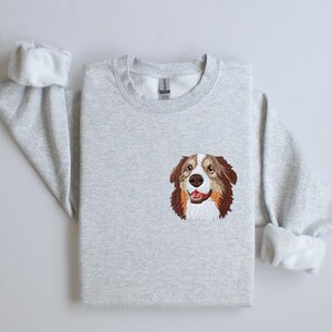 Custom Pet From Your Photo Embroidered Sweatshirt, Personalized Pet Face and Pet name Sweatshirt, Custom Pet Cartoon Hoodie, Pet Sweater