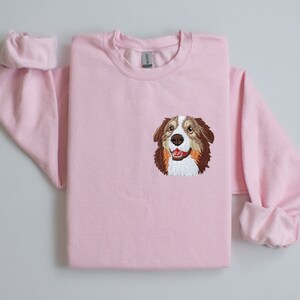 Custom Pet From Your Photo Embroidered Sweatshirt, Personalized Pet Face and Pet name Sweatshirt, Custom Pet Cartoon Hoodie, Pet Sweater