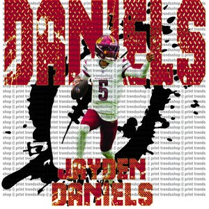 Jayden Daniels, DTF, DTG, sublimazione, PNG, digitale, sport, giocatori di football