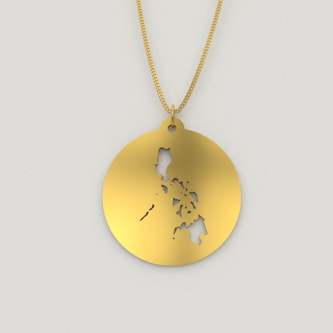 Philippines Necklace Philippines Jewelry Philippines Map Etsy