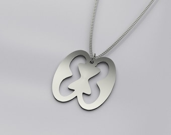 Adinkra Symbol Silver pendant and chain | African Symbol | Sterling Silver | Necklace charms Symbol | Nkonsonkonson