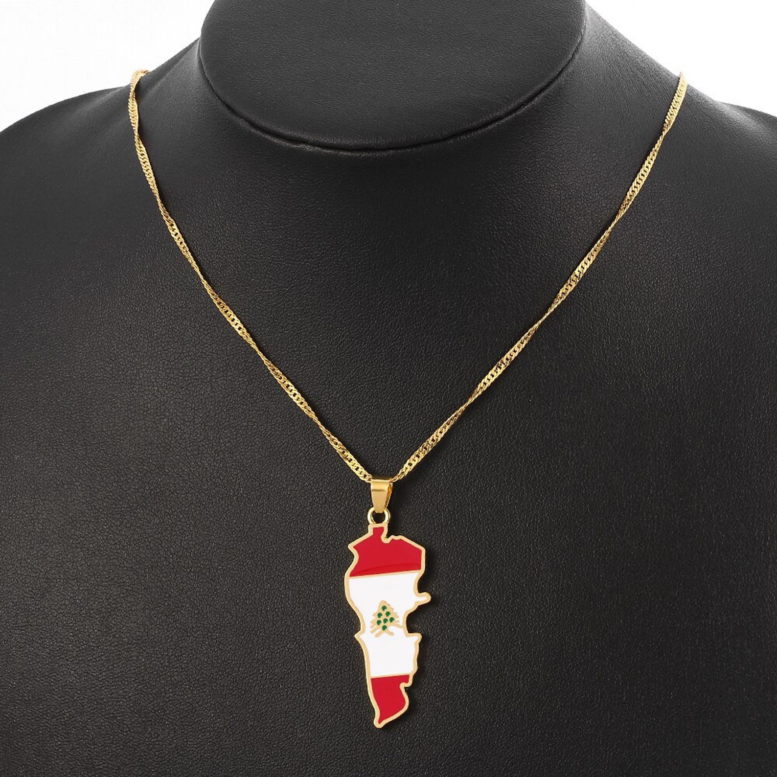 Lebanon necklace Lebanon flag Lebanon map Lebanon necklace Etsy