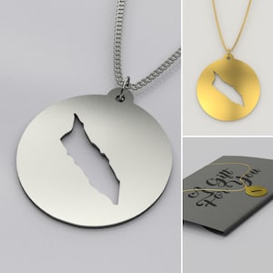 Aruba necklace, Aruban flag, Aruba map, Aruba pendant, Aruba jewelry, sterling silver, 18k gold plating