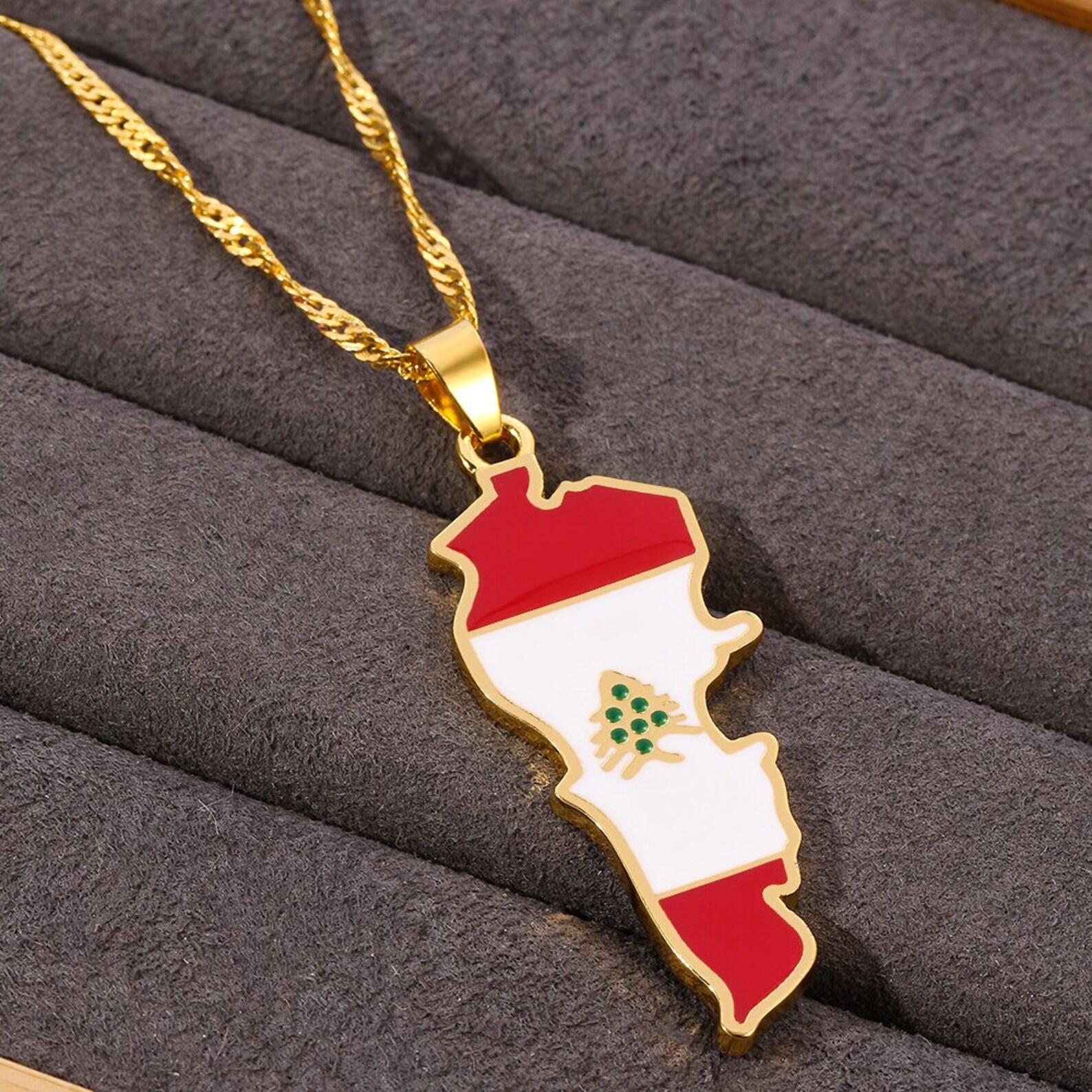 Lebanon necklace Lebanon flag Lebanon map Lebanon necklace Etsy