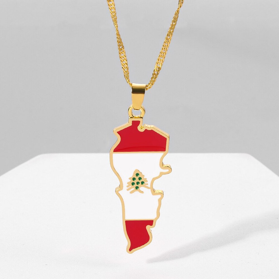 Lebanon necklace Lebanon flag Lebanon map Lebanon necklace Etsy