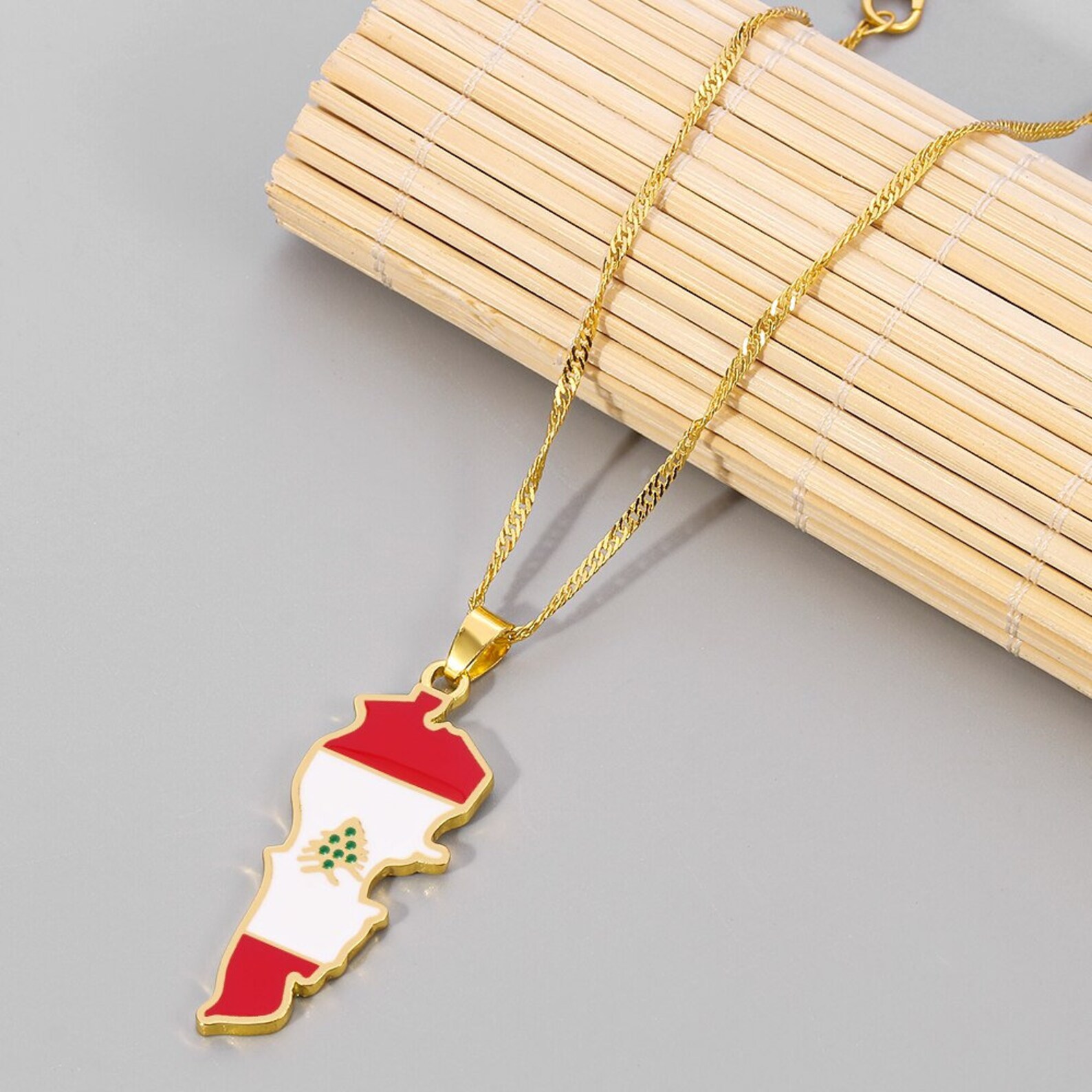 Lebanon necklace Lebanon flag Lebanon map Lebanon necklace Etsy