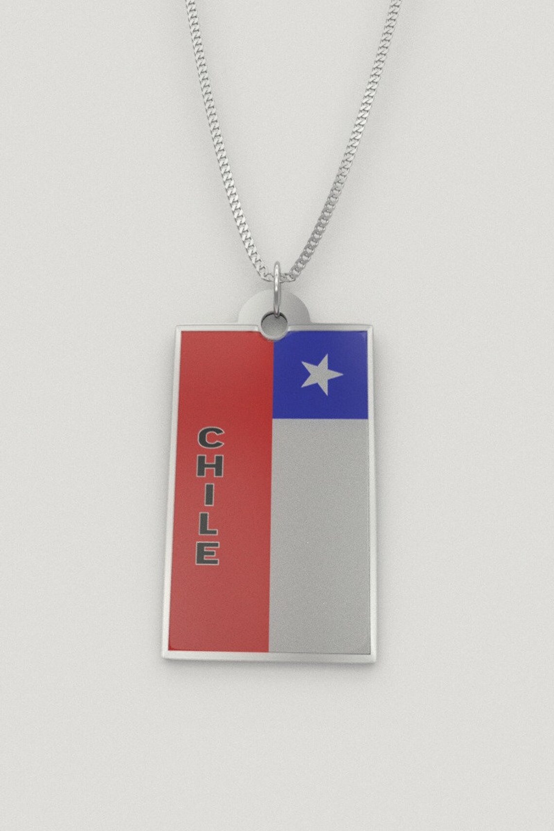 Chile Necklace Chilean Flag Necklace Etsy