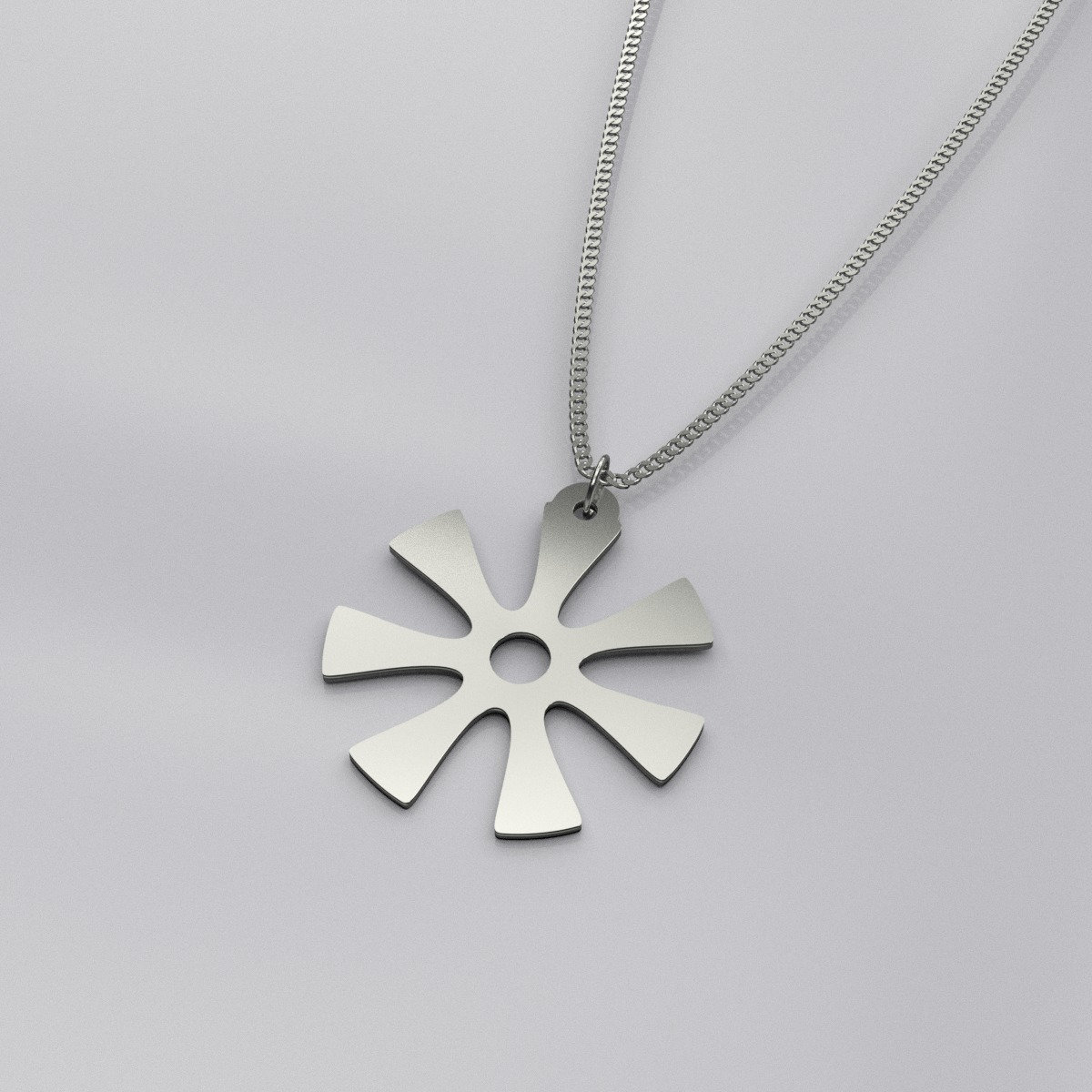 Adinkra Symbol Silver Pendant and Chain 