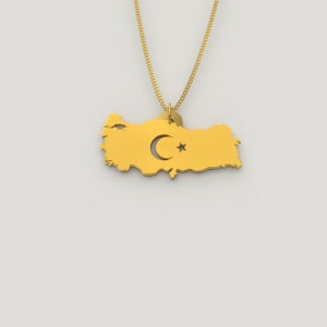 Turkey necklace, Turkey map necklace, Turkey flag necklace, Turk necklace, Turkish flag image 8