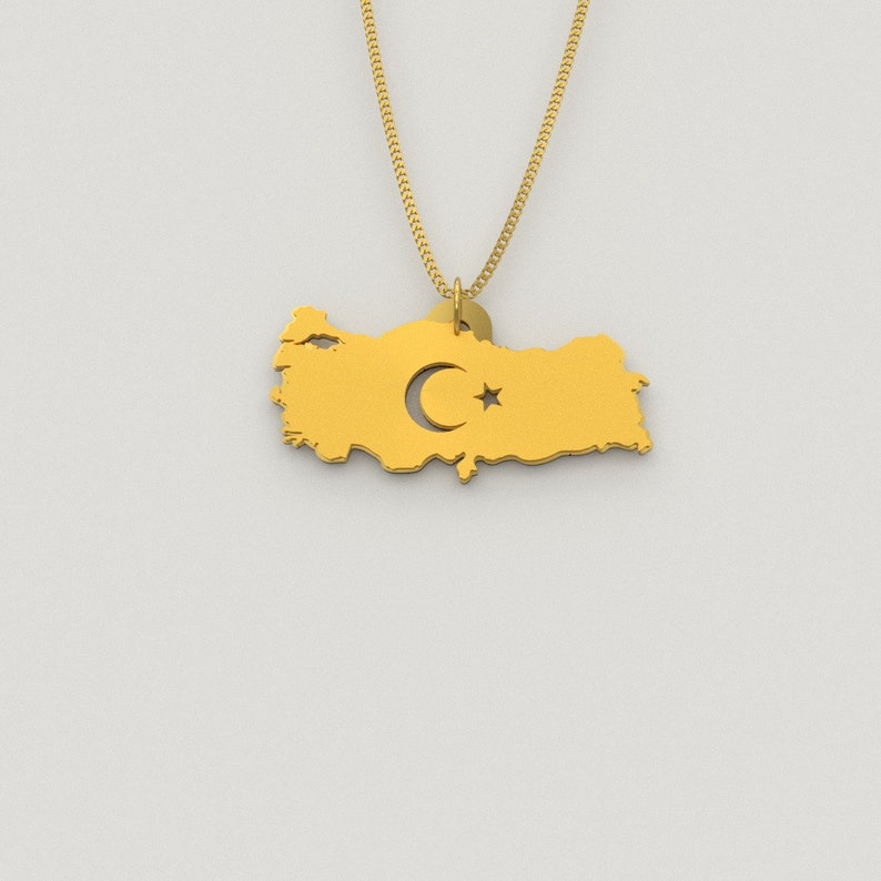 Turkey necklace, Turkey map necklace, Turkey flag necklace, Turk necklace, Turkish flag image 8