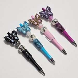 NEW Rhinestone butterfly bling beaded pen, world's best mom, beautiful, mother's day gift, image 1