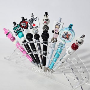 Custom Hair Stylist beaded pens, adult humor, barber, cosmetologist, cosmo student, funny gift, refillable ink