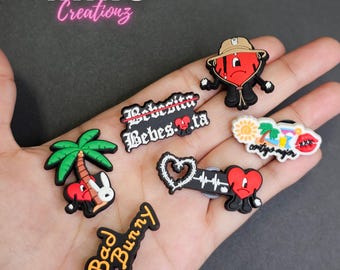Bad Bunny, bebesota, shoe charms, gifts for her, gifts for him, benito, carazon, charms, party favors, gifts