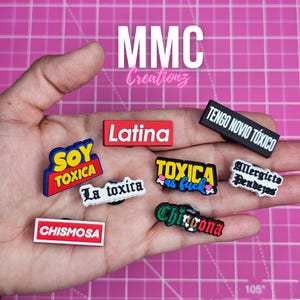 Latina theme, Mexican theme, small business owner, toxica, Latina, chingona, chismosa, shoe charms, accessories, party favors, gift