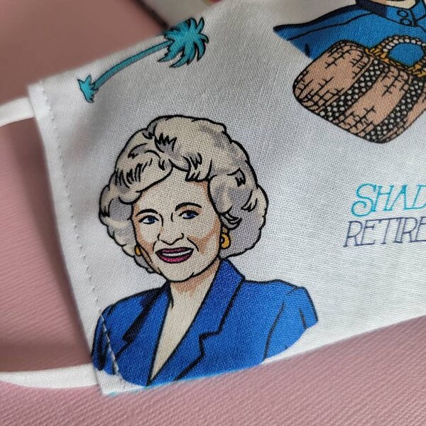 Golden Girls facemask, Blanche, Dorothy, Rose, Sofia, facemask, 100% cotton, double layered, adjustable straps, cubrebocas, Golden Girls