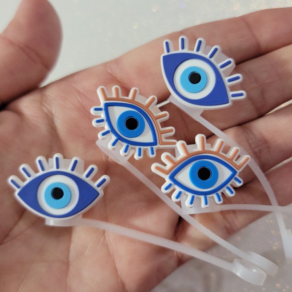 Evil Eye straw toppers, Mal de ojo, tumbler accessories, party favors