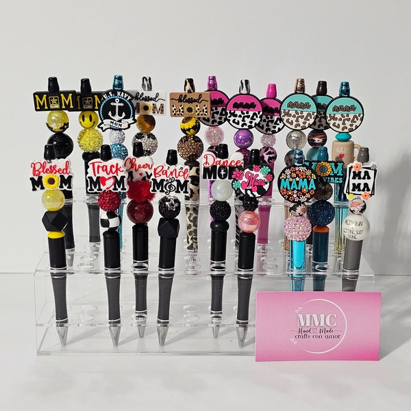 Custom beaded Mom pens, mother's day gift, refillable ink