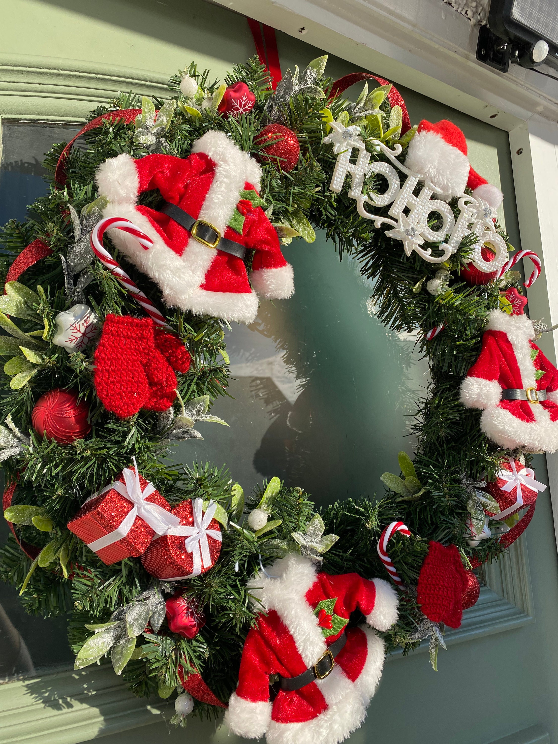Christmas Door Wreath - Santa Theme - Etsy