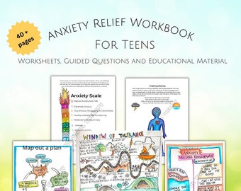 Anxiety Relief Workbook for Teens Stress Relief Tools Emotion Regulation Skills How to manage feelings Therapy Tools for Adolescents