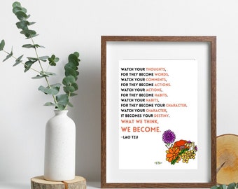 poem art work your believes become your thoughts art office