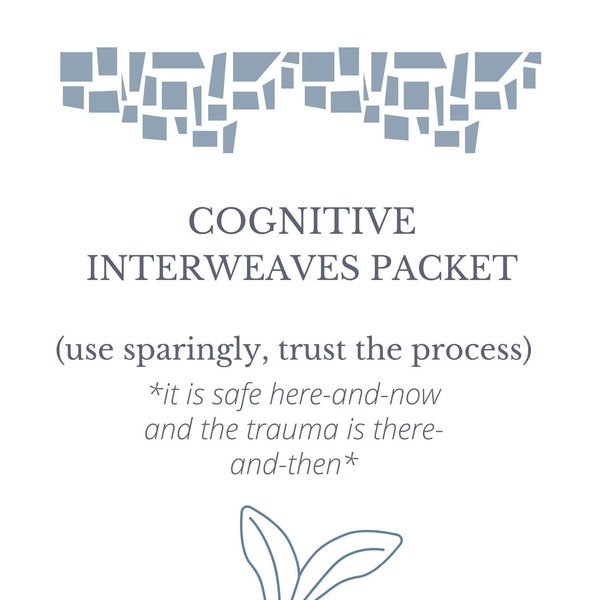 EMDR worksheets Cognitive Interweaves Packet Tool Helpful list of terms and statements For trauma therapists and psychologists EMDR