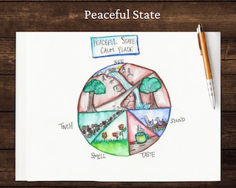 Peaceful State or Calm Place Resource building for kids teens adults EMDR