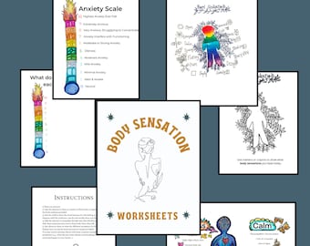 Body Awareness Sensations worksheet therapeutic guide to understanding the body and stress ten pages