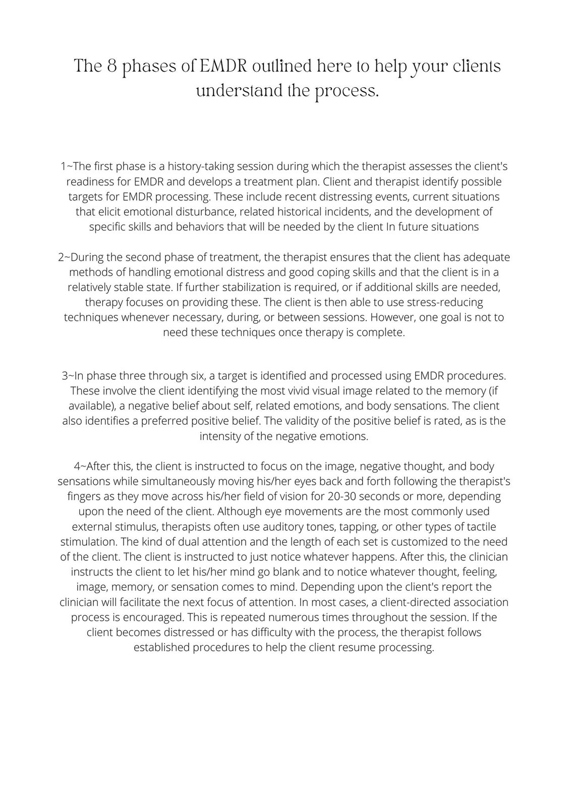 EMDR Sun/earth 8 Phases Guide | Therapeutic Guides, Trauma Worksheets ...