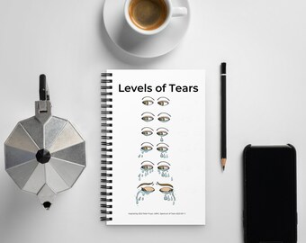 Spiral notebook, Level of tears, grief and sadness journal