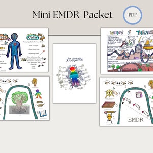 EMDR Bundle trauma therapist  counseling social work worksheets for kids