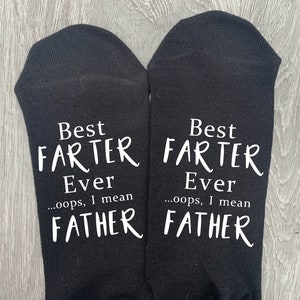 Dad Gift - World's Best Farter. Oops I mean Farther Socks. Best Dad Gift. Novelty Socks Gift. Novelty Gift, Father Gift, Dad Birthday Gift