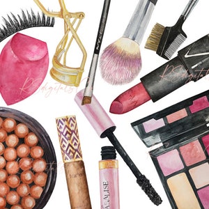 maquillage cosmétique Clip art éléments / aquarelle art / graphiques de mode pour planificateur invitation clipart / cosmétiques graphiques beauté