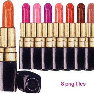 Lipstick makeup cosmetic Clip art elements / watercolor art / fashion graphics for planner invitation clipart / cosmetics graphics beauty