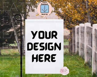 Fall Garden Flag Mock Up, Sublimation Garden Flag Mock Up, Fall Flag, White Flag Mock Up, Mock Ups, Garden Flag Template , Digital Download