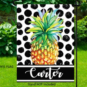 Pineapple Garden Flag , Summer Yard Flag, VINYL Garden Flag, Coastal Yard Flag,  Beach Flag, Pool Flag, Pineapple Decor, Personalized Flag