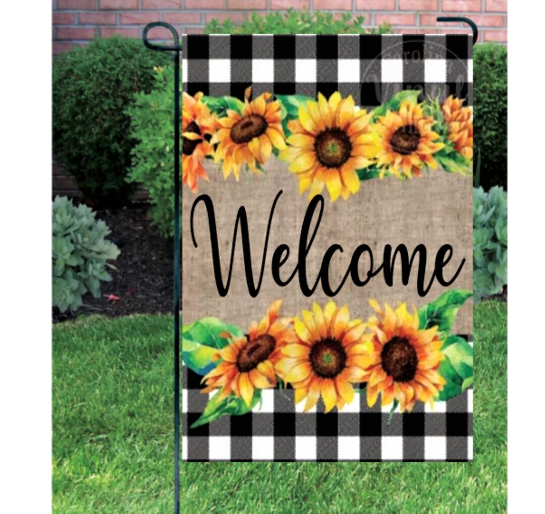 Sunflower Flag Fall Garden Flagfarmhouse Flag Etsy