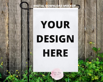 Garden Flag Mock Up, Sublimation Garden Flag Mock Up, Spring/Summer White Flag Mock Up, 2 Files, Garden Flag Template Flag Digital Download