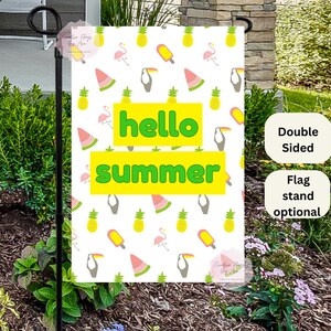 Pineapple Yard Flag, Summer Flag, Tropical Flag, Outdoor Decor ,Welcome Flag, Yard Art , Hospitality Flag, Hello Summer Flag, Garden Flags