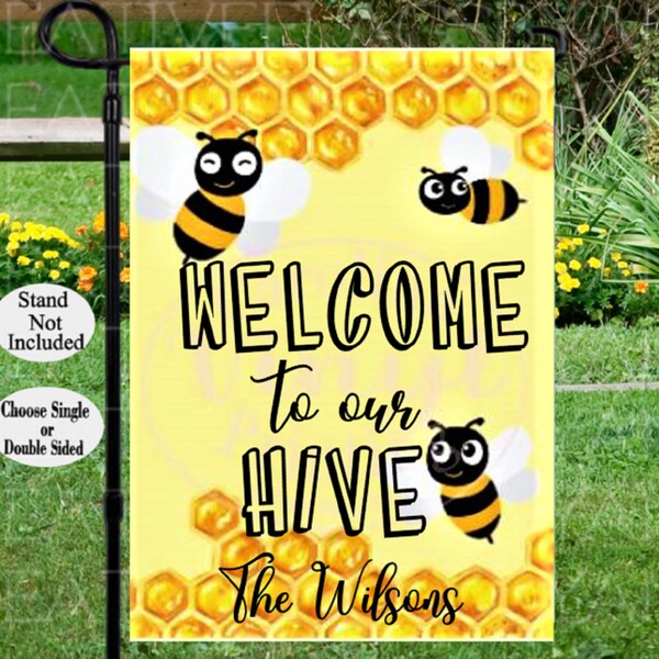 Welcome to Our Hive Flag - Etsy