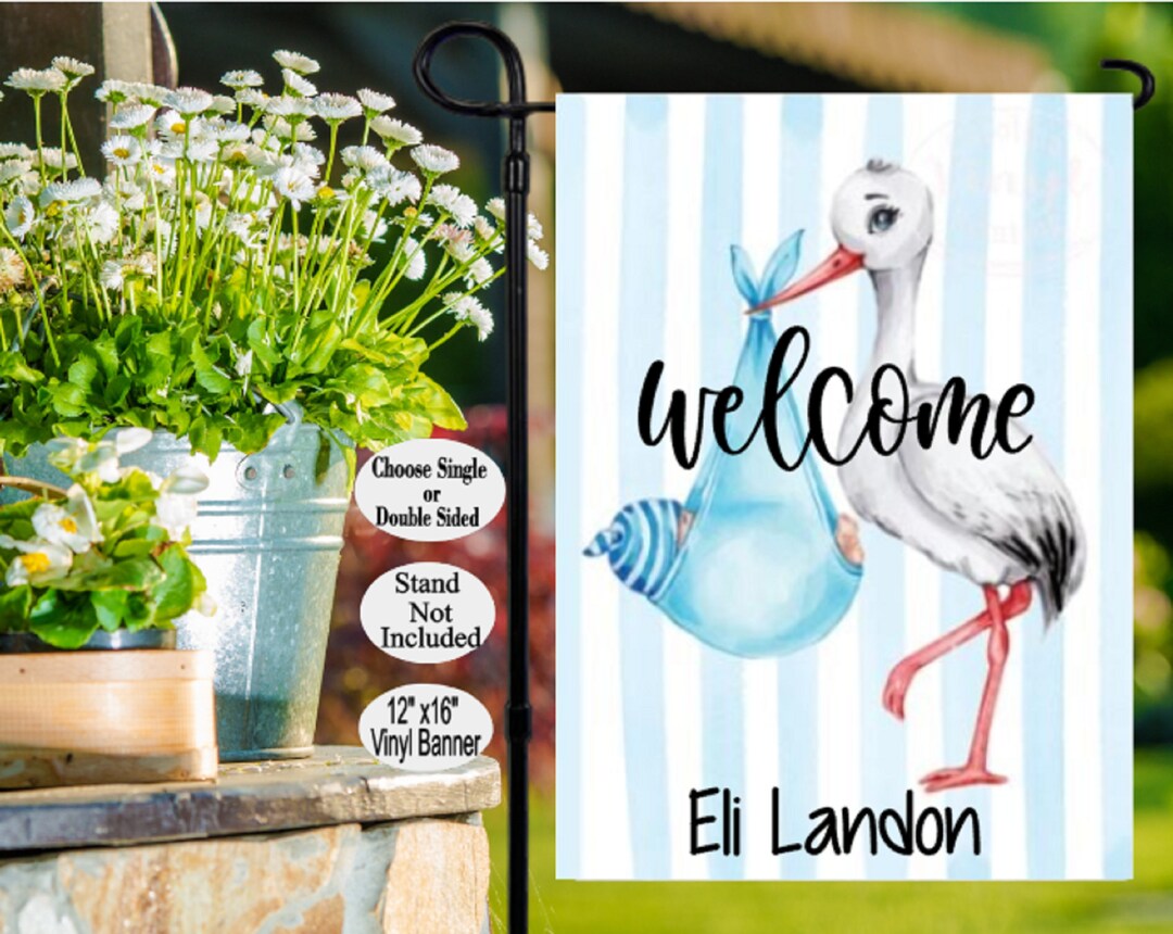 Baby Boy Garden Flag, Baby Girl Flag, Baby Girl Flag, Stork