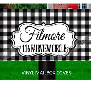 Mailbox Cover, Plaid Mailbox Cover, Year Round Mailbox Cover,  Mailbox Address Cover, Vinyl Mailbox Wrap, Magnetic Mailbox Cover