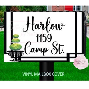 Mailbox Cover, Topiary Mailbox Cover, Year Round Mailbox Cover,  Mailbox Address Cover, Vinyl Mailbox Wrap, Magnetic Mailbox Cover